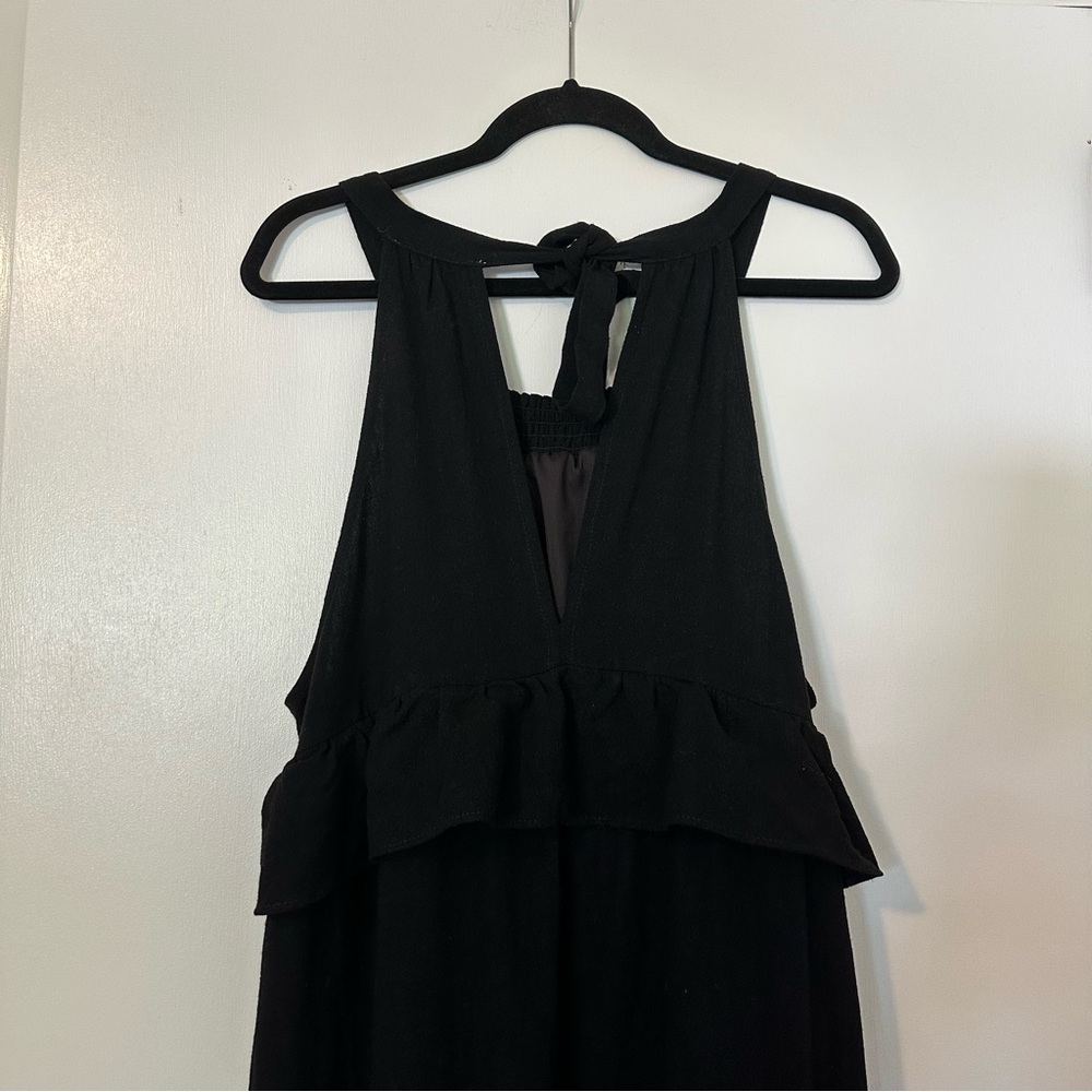 Petal & Pup Priscilla Ruffle Maxi Dress Linen Black Womens XL New - Picture 4 of 9